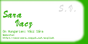 sara vacz business card